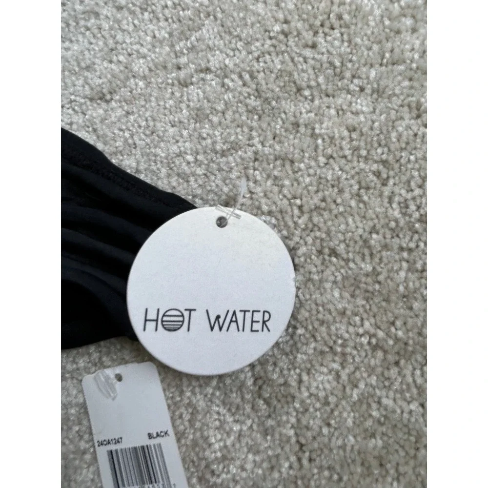 Hot Water Women's Swim Bottoms‎ Black Small Strappy Sides Nylon